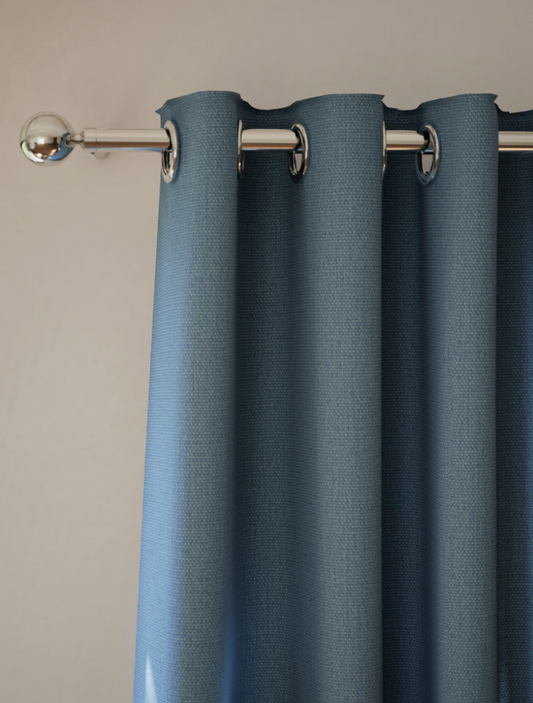 M & S Blue Smart Temperature Blackout Brushed Eyelet Curtains 66 x  54 inch