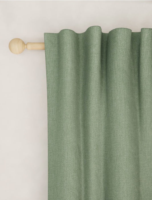 M & S Sage Green Thermal Blackout Brushed Multiway Curtains 86 x 90 in