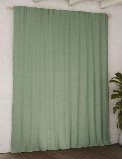 M & S Sage Green Thermal Blackout Brushed Multiway Curtains 86 x 90 in
