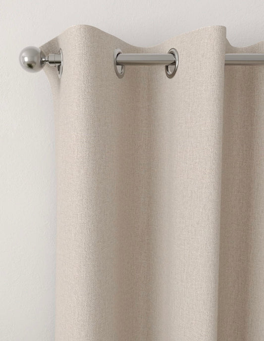 Marks and Spencer champagne beige Blackout Brushed Eyelet curtains  66 x 54 inch