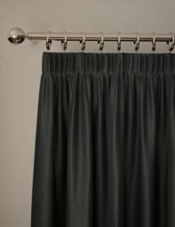 Marks and Spencer Charcoal velvet ultra Smart Temperature Blackout Brushed Pencil Pleat Curtains 46 x 54 inch