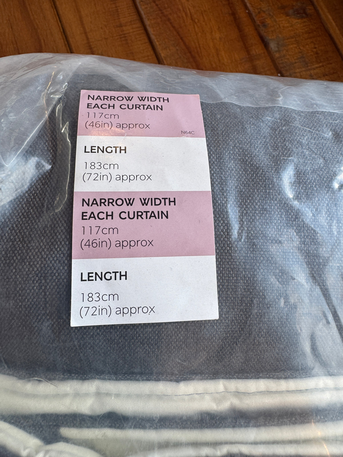 Marks and Spencer Charcoal mix  Grey ultra Smart Temperature Blackout Brushed Pencil Pleat curtains  46 x 72 inch