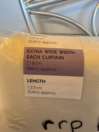 Marks and Spencer cream Blackout Brushed Eyelet curtains  86 x 54 inch
