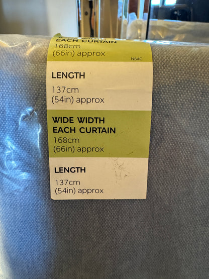 M & S Blue Smart Temperature Blackout Brushed Eyelet Curtains 66 x  54 inch