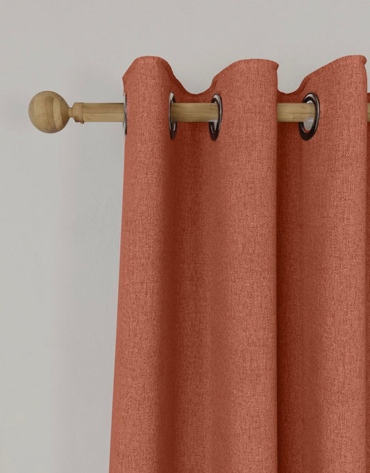 M & S Terracotta Smart Temperature Blackout Brushed Eyelet curtains 86 x 54 inch