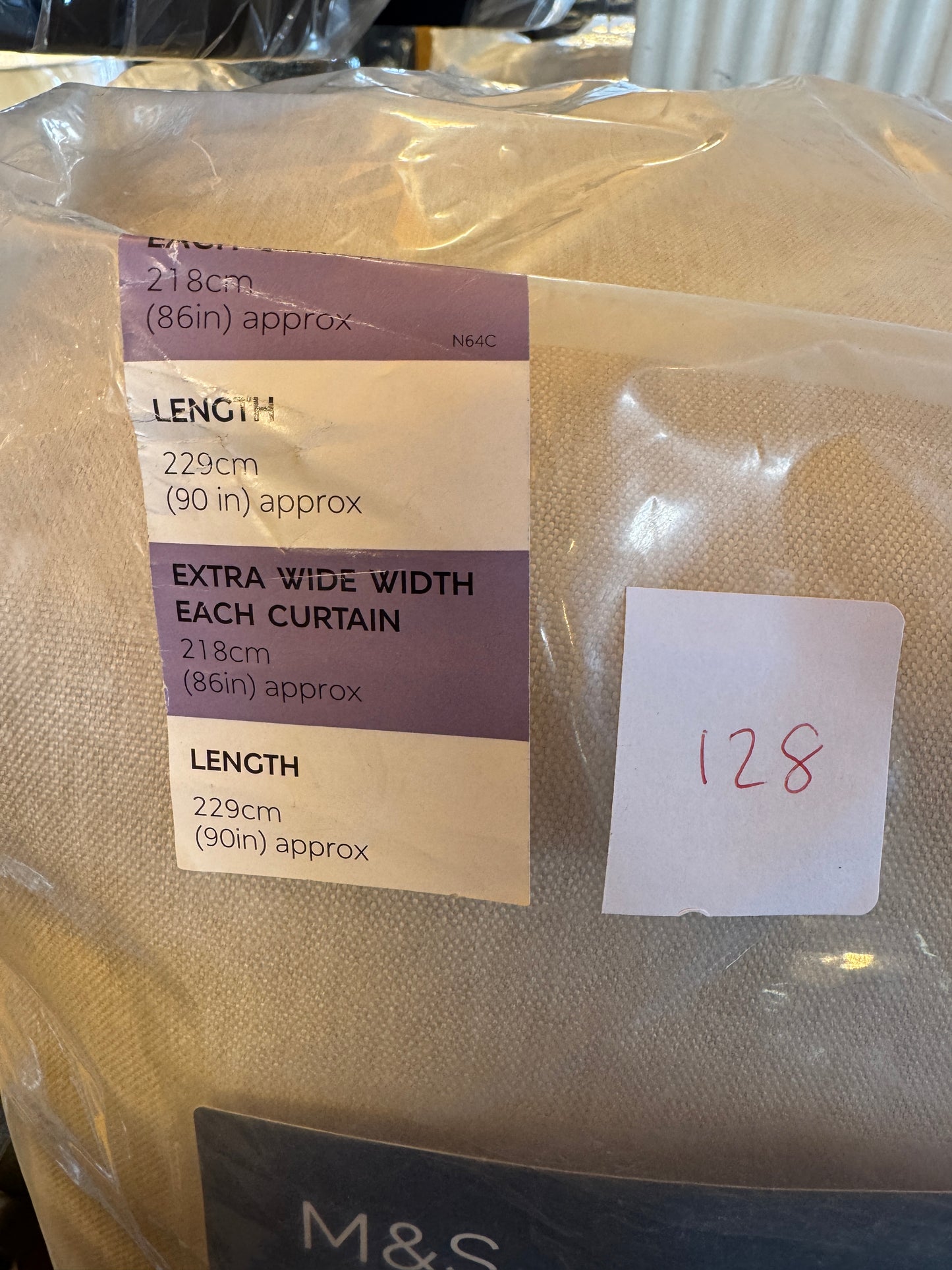M & S Grey Smart Temperature Blackout Brushed Pencil Pleat curtains 86 x 90  inch