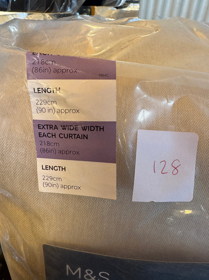 M & S Grey Smart Temperature Blackout Brushed Pencil Pleat curtains 86 x 90  inch