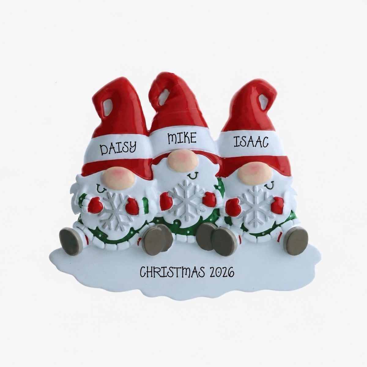 Personalised Gonk Family Christmas Decoration