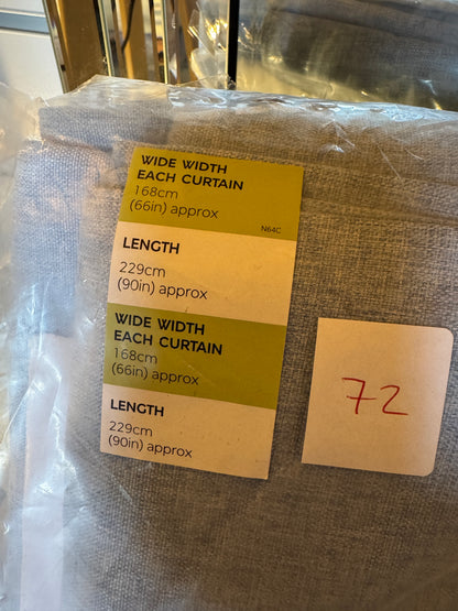 M & S Mid Blue Smart Temperature Blackout Brushed Pencil Pleat curtains 66 x 90 inch