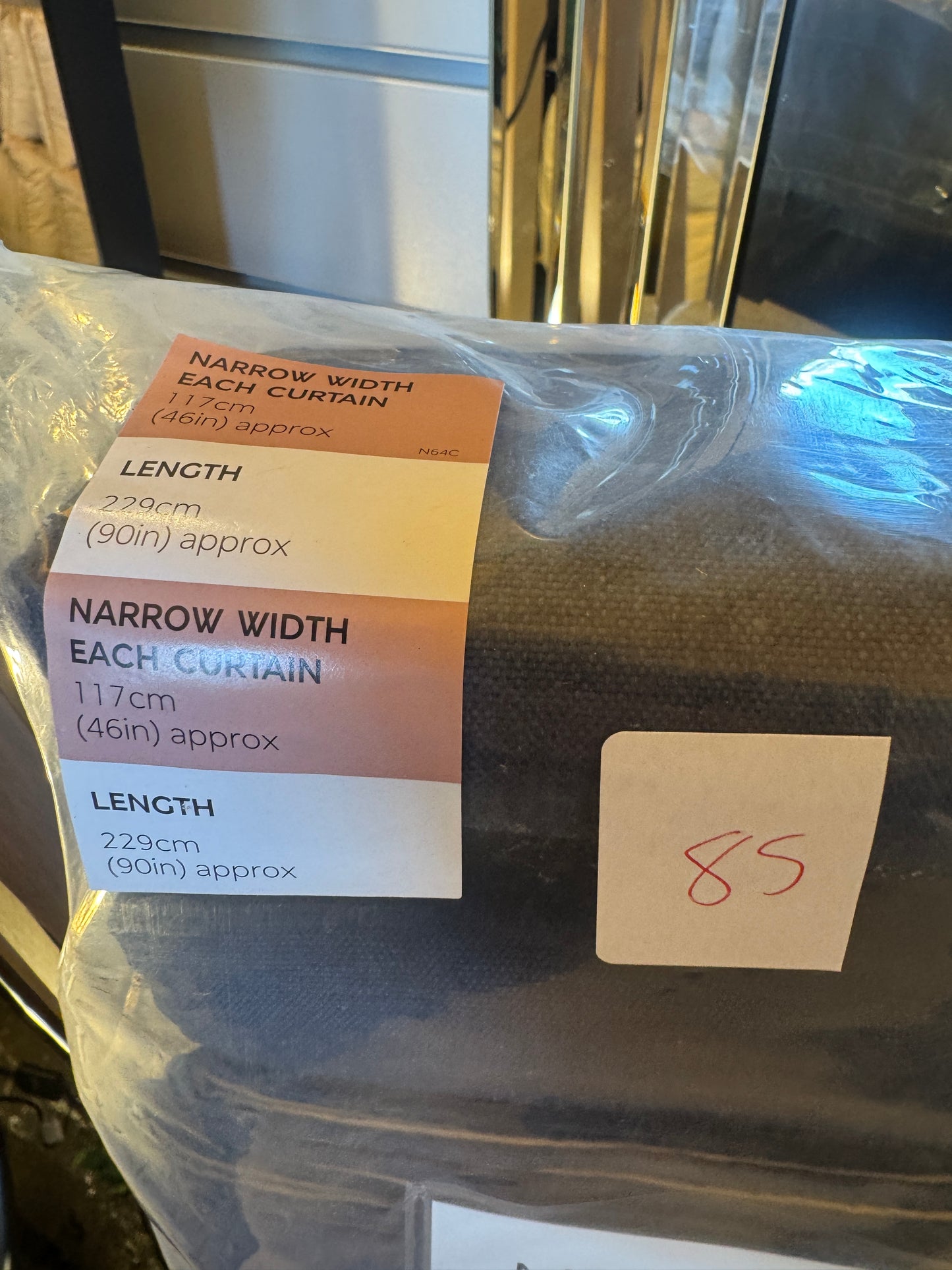 M & S Navy Blue Smart Temperature Blackout Brushed Eyelet curtains 46 x 90 inch