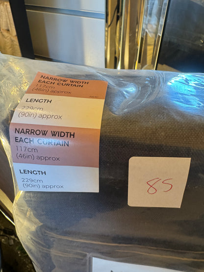 M & S Navy Blue Smart Temperature Blackout Brushed Eyelet curtains 46 x 90 inch