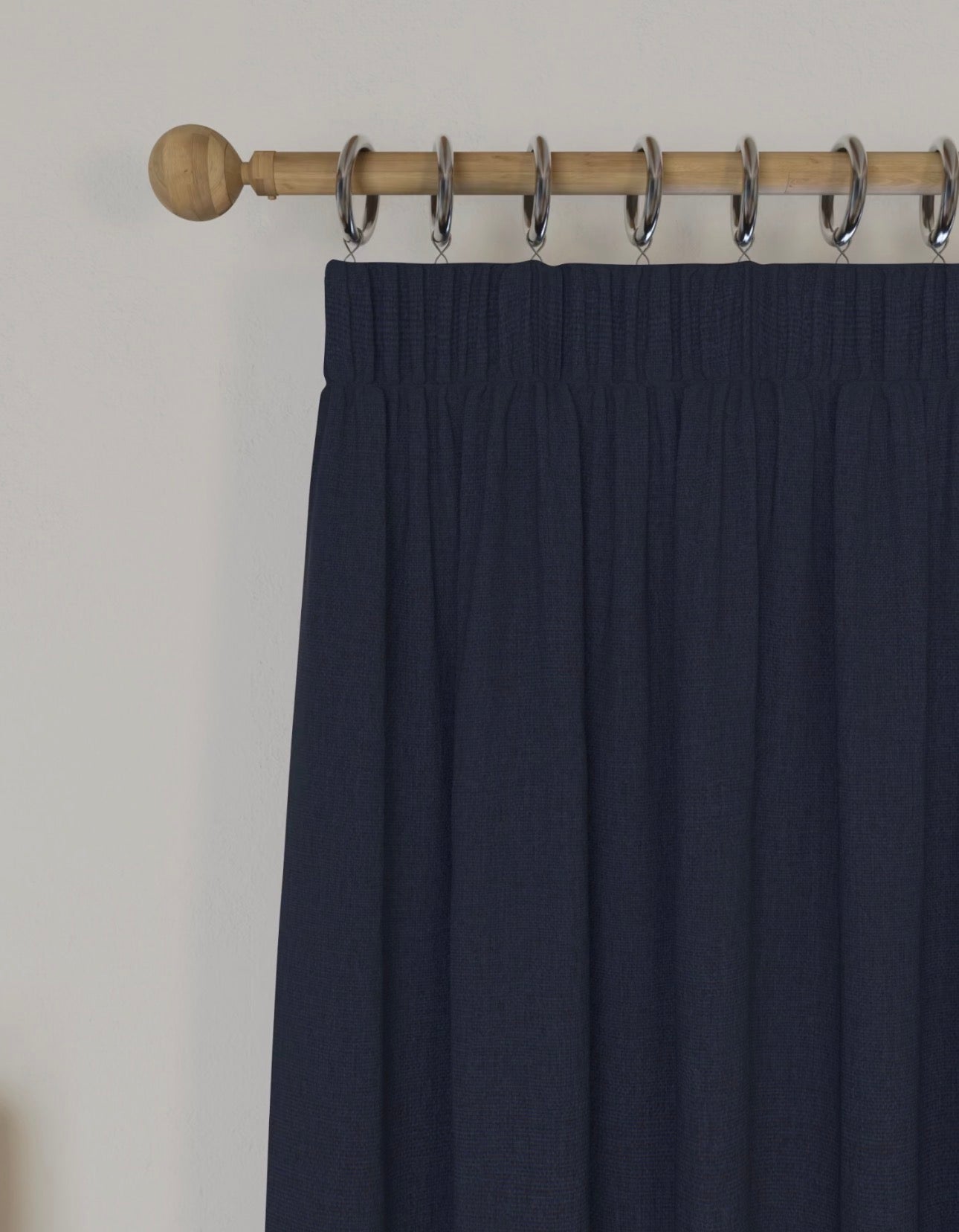 M & S Navy Blue Smart Temperature Blackout Brushed Pencil Pleat curtains 46 x 90 inch