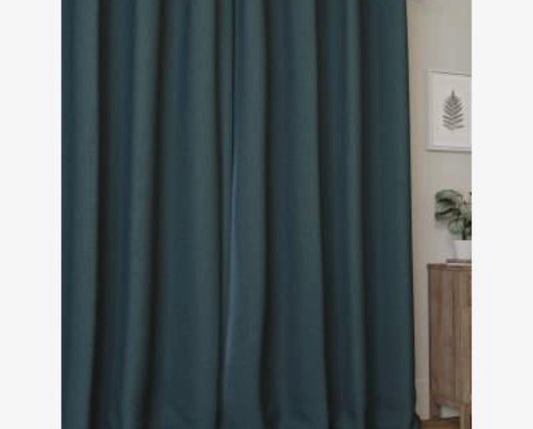 M & S Teal Smart Temperature Blackout Brushed Pencil Pleat Curtains 46 x 54 inch