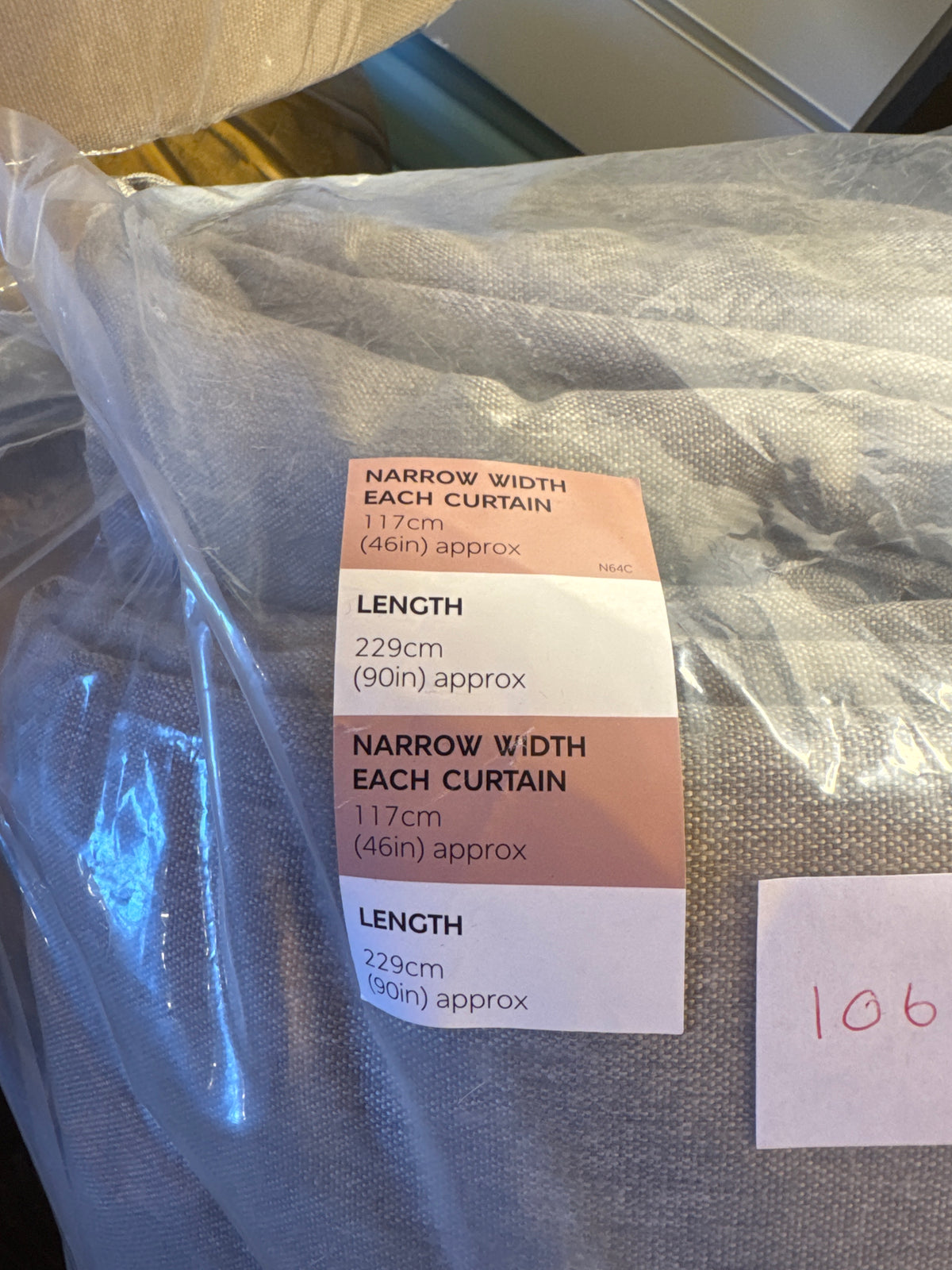 Marks and Spencer light  Grey ultra Smart Temperature Blackout Brushed Eyelet curtains  46 x 90 inch