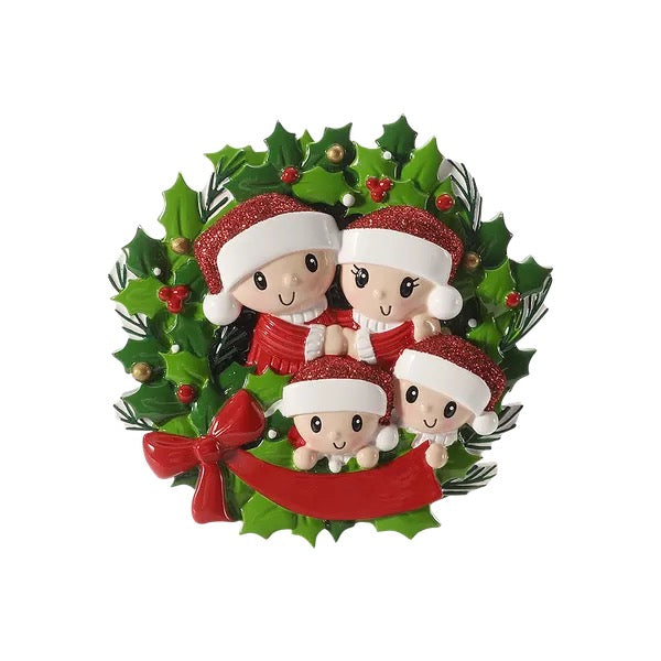 Family wreath Personalised Family Christmas Decoration various family sizes