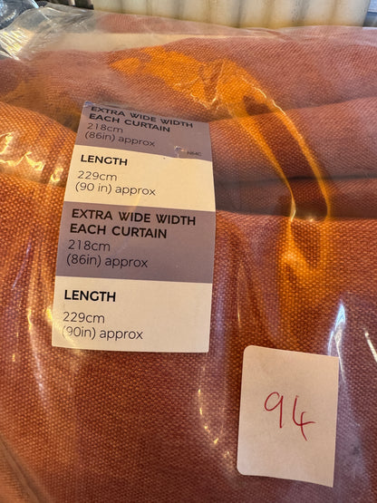 M & S Terracotta Smart Temperature Blackout Brushed Eyelet curtains 86 x 90 inch