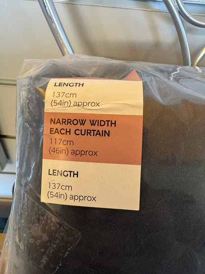 Marks and Spencer Charcoal velvet ultra Smart Temperature Blackout Brushed Pencil Pleat Curtains 46 x 54 inch