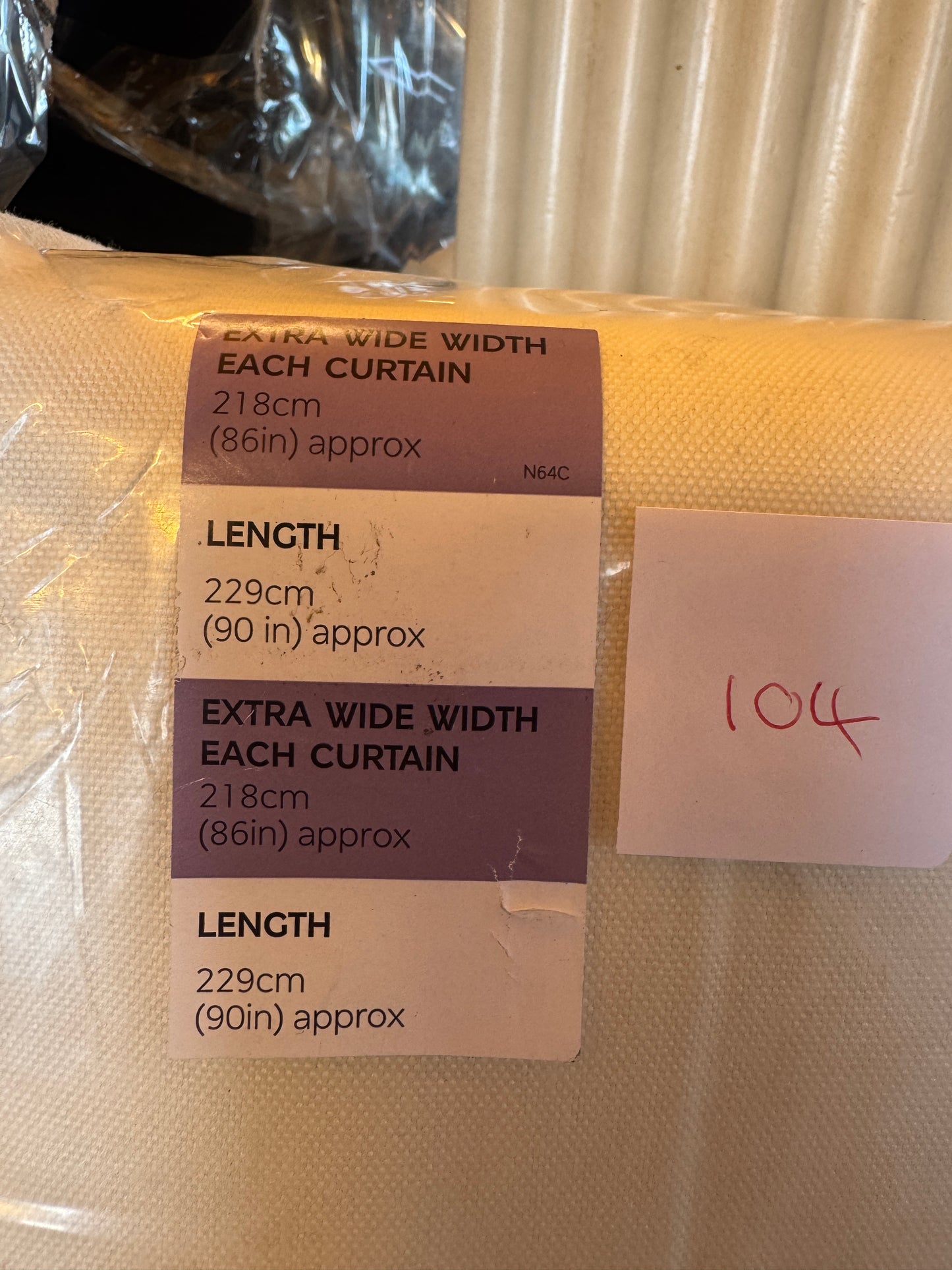 M & S Cream Smart Temperature Blackout Brushed Pencil Pleat Curtains 86 x 90  inch