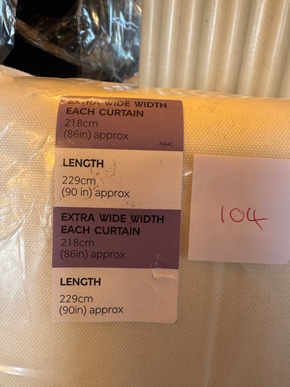 M & S Cream Smart Temperature Blackout Brushed Pencil Pleat Curtains 86 x 90  inch