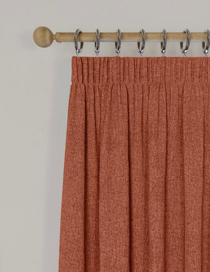 M & S Terracotta Smart Temperature Blackout Brushed pencil pleat  curtains 46 x 54 inch