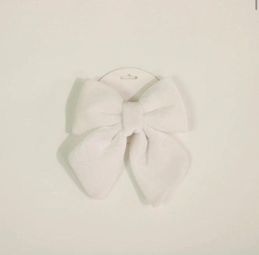 Small ivory Velvet Hanging Bow