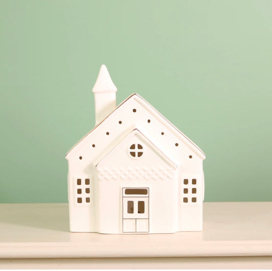 Ceramic Willow Whispers Light Up Cottage