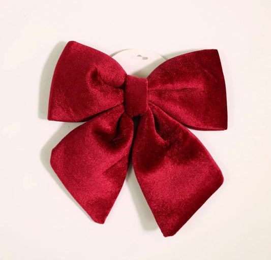 Medium Burgandy Velvet Christmas Bow – 32cm