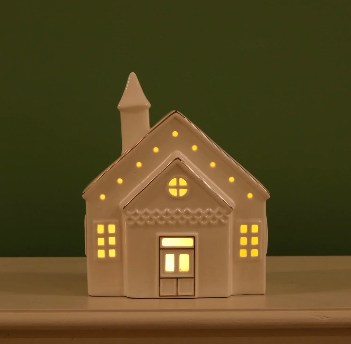 Ceramic Willow Whispers Light Up Cottage