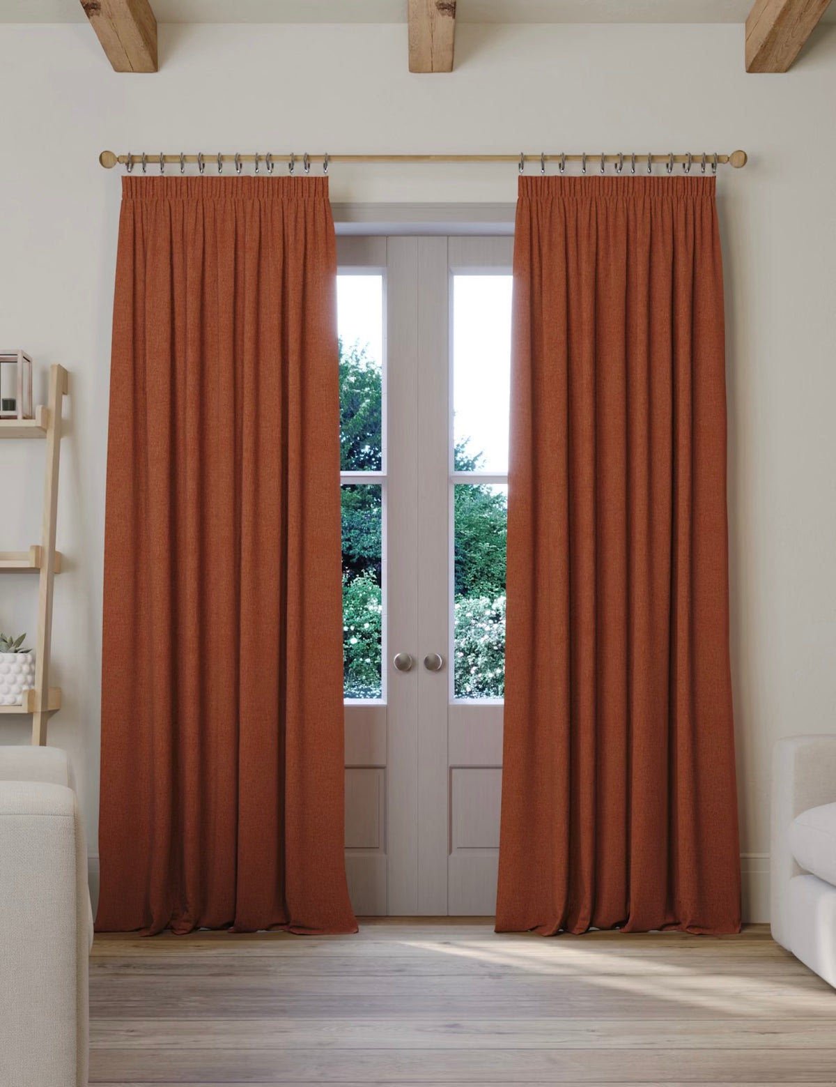 M & S Terracotta Smart Temperature Blackout Brushed pencil pleat  curtains 46 x 54 inch