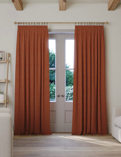 M & S Terracotta Smart Temperature Blackout Brushed pencil pleat  curtains 46 x 54 inch