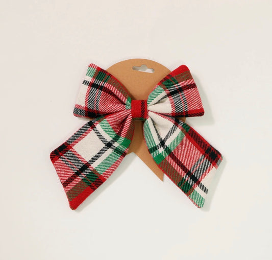 Small tartan fleece bow