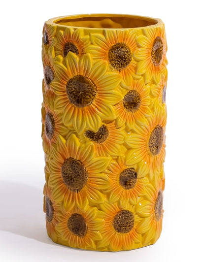 MULTI SUNFLOWER CERAMIC VASE