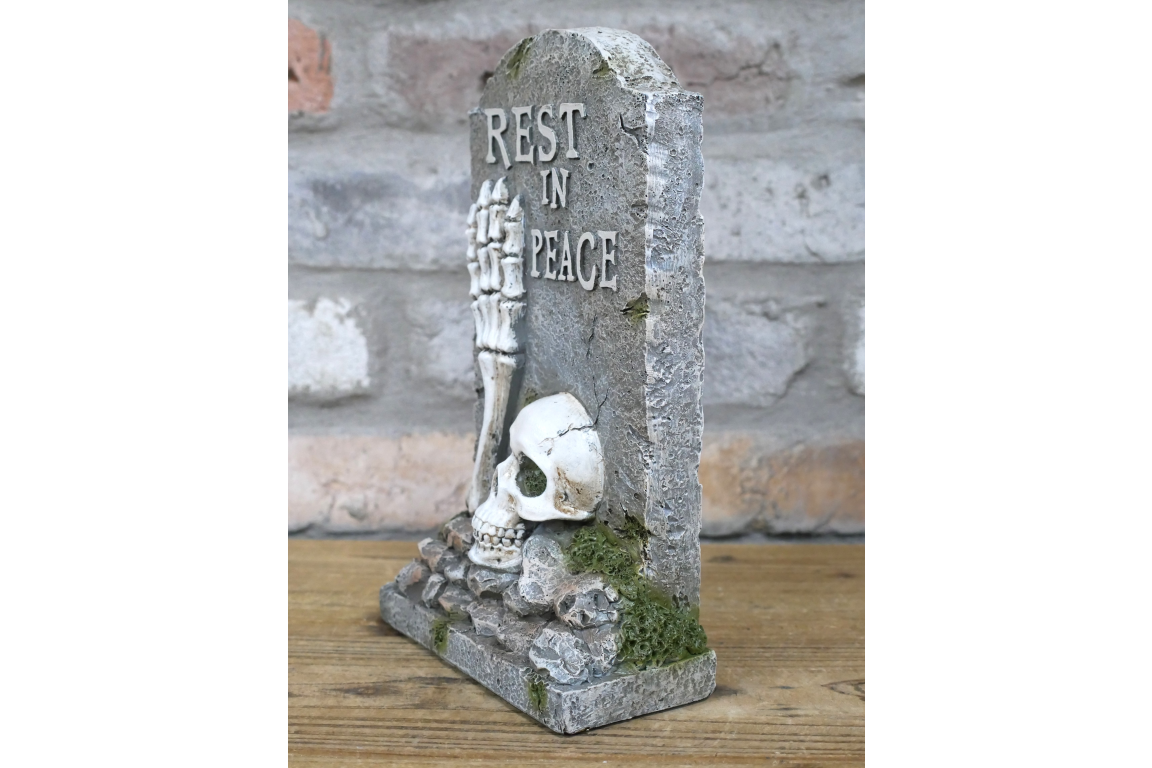 💀 “ Rest in Peace” Skeleton Gravestone