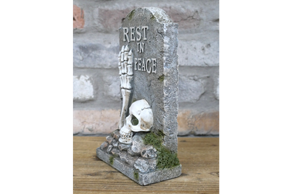 💀 “ Rest in Peace” Skeleton Gravestone