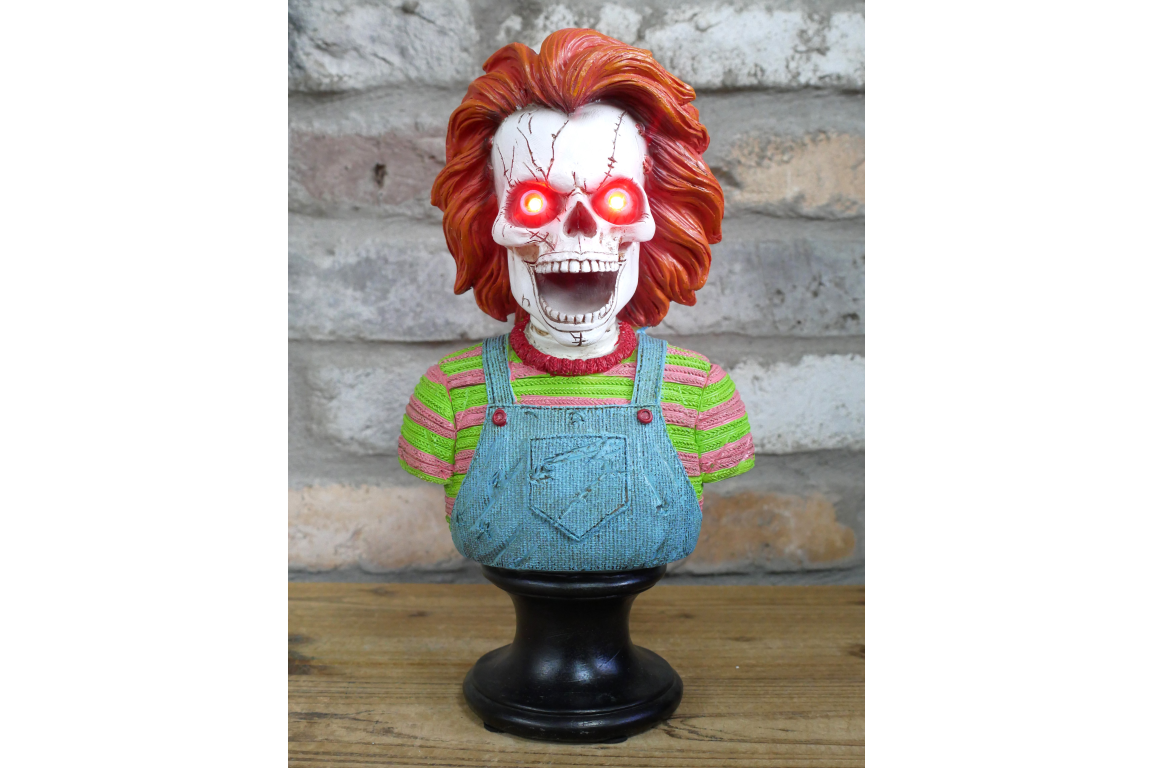 🤡 Light-Up Horror Chucky  Clown Bust red hair