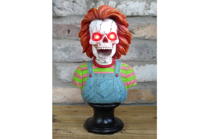 🤡 Light-Up Horror Chucky  Clown Bust red hair