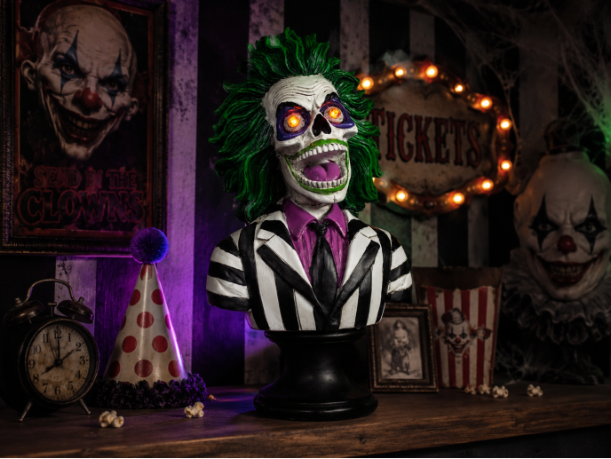 🤡 Light-Up Horror beetlejuice   Clown bust  green hair