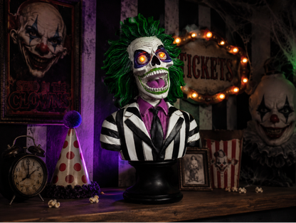 🤡 Light-Up Horror beetlejuice   Clown bust  green hair