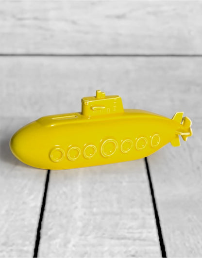 CERAMIC YELLOW SUBMARINE MONEY BOX