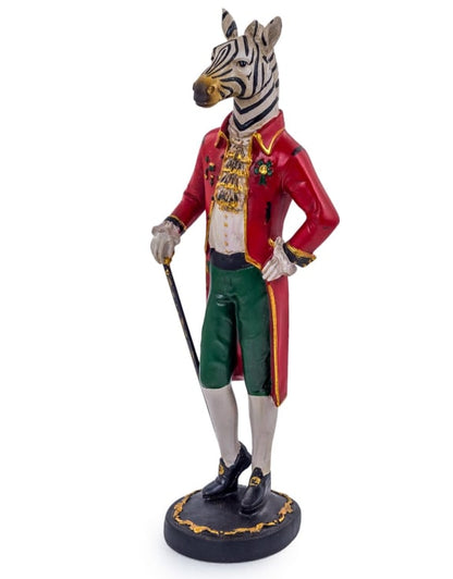 STANDING GENTRY ZEBRA FIGURE STATUE