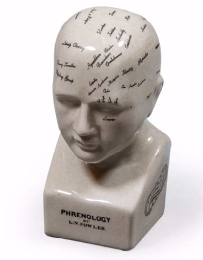 SMALL ANTIQUED CERAMIC PHRENOLOGY HEAD