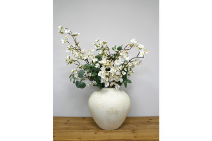 Concrete effect vase wider shape cream decor 11308