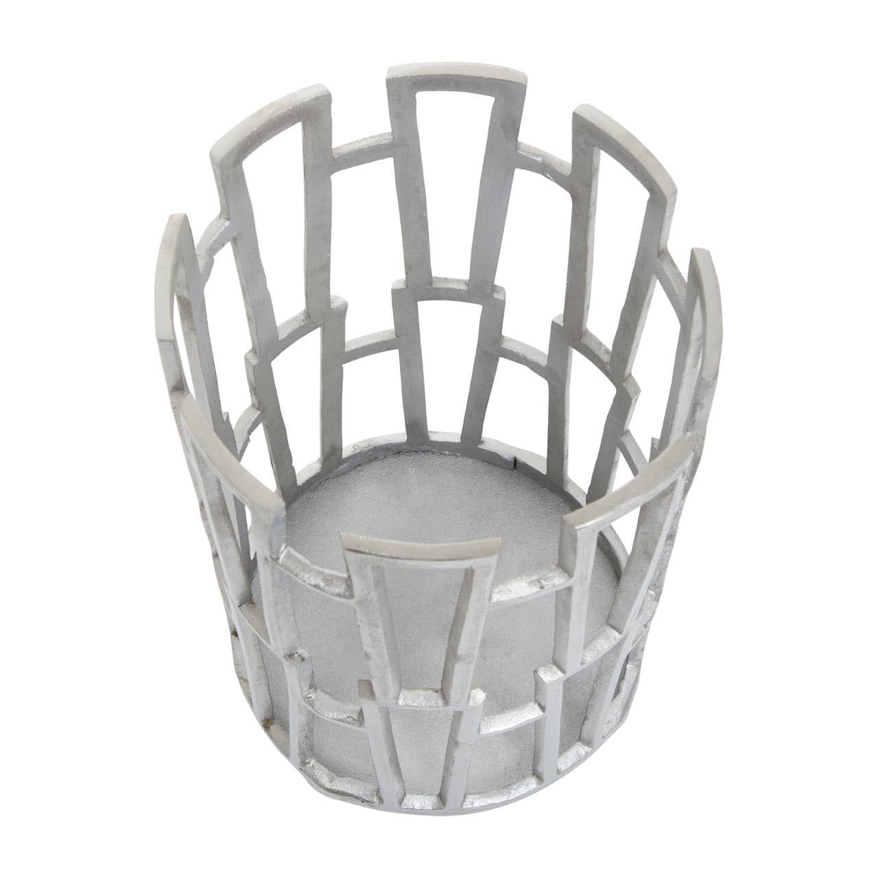 Large silver candle holder