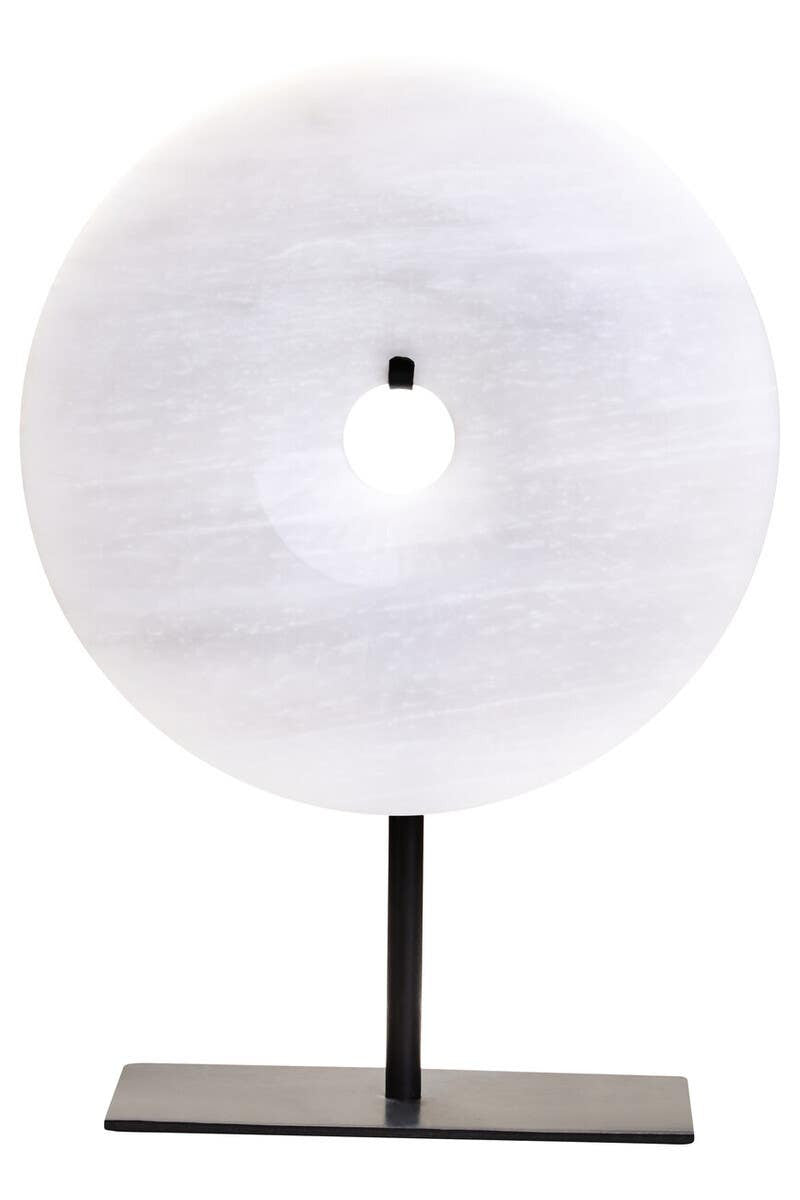 Small Round  Grey Marble Disc Sculpture