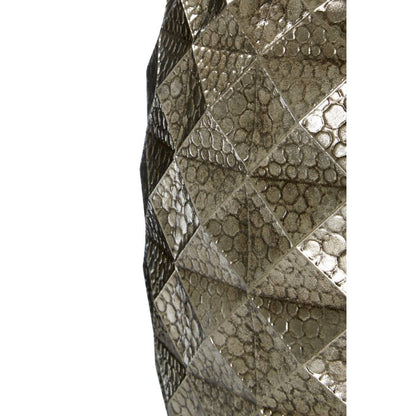 Set of 2 Silver Finish Textured Stools and Tables