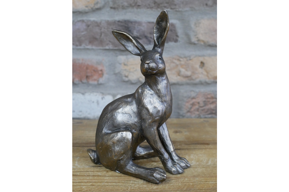 Bronze hare statue indoor or outdoor