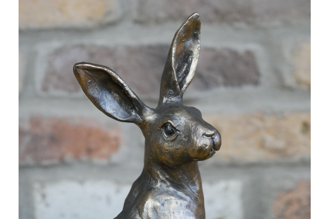 Bronze hare statue indoor or outdoor