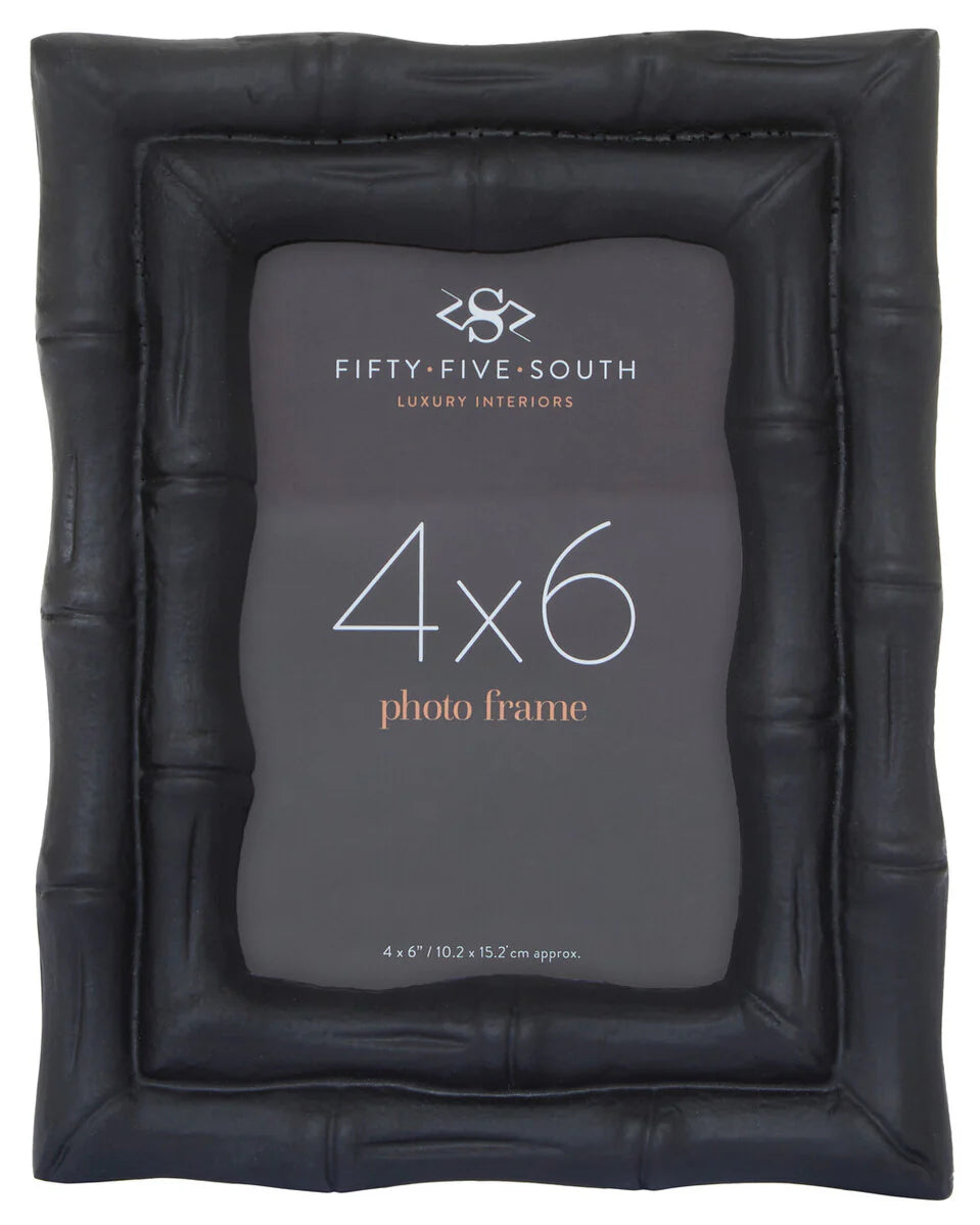 4 x 6 Black Finish Bamboo Effect Photo Frame
