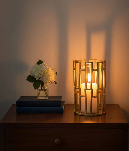 Large gold candle holder