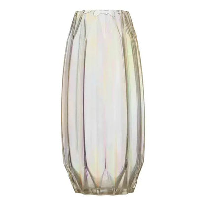 Large Glass Vase with Iridescent Finish